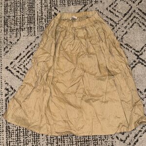 Chic Tan A-Line Linen Women's Skirt